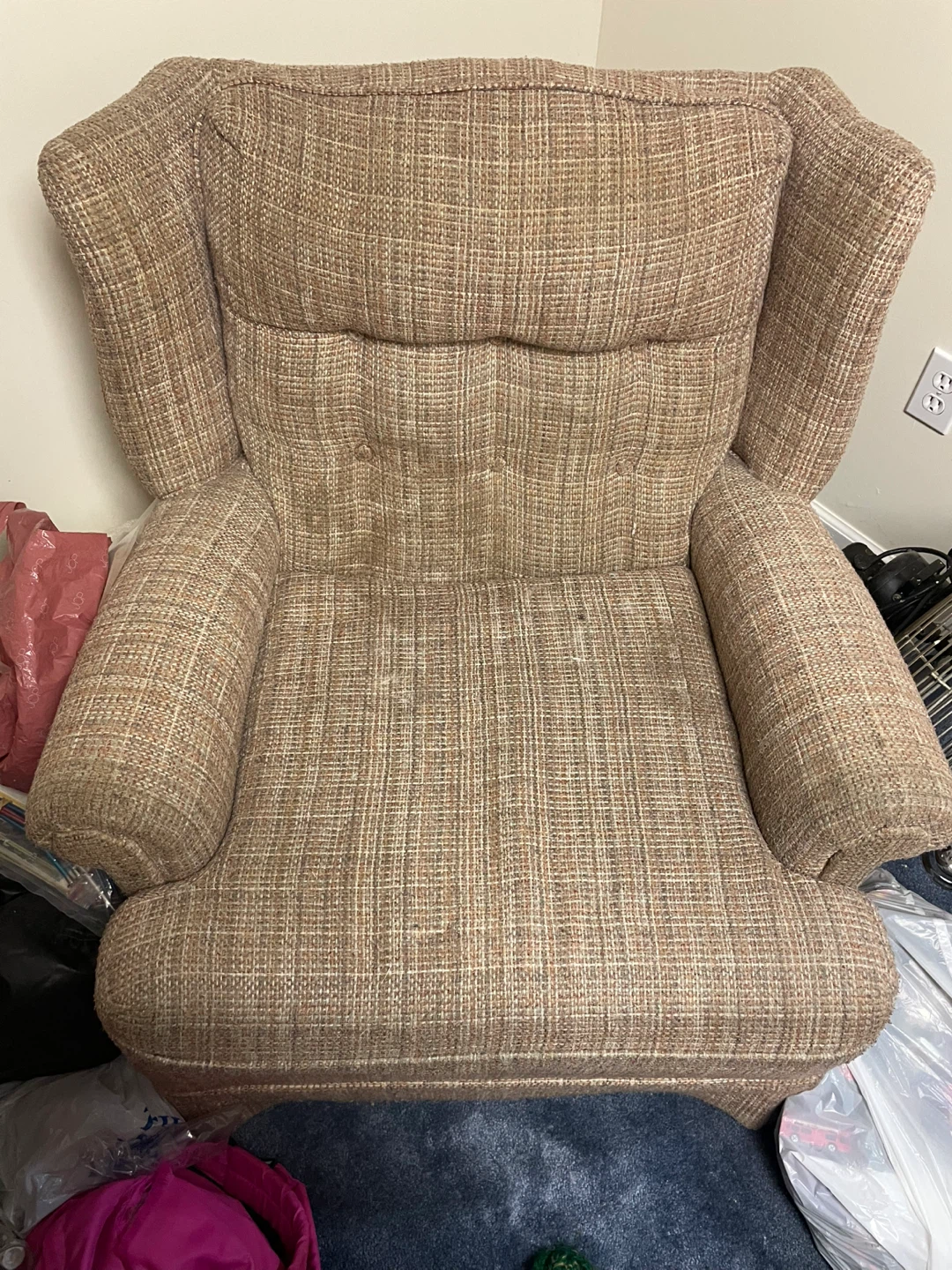 Three-Piece Tan Fabric Sofa Set - photo 4