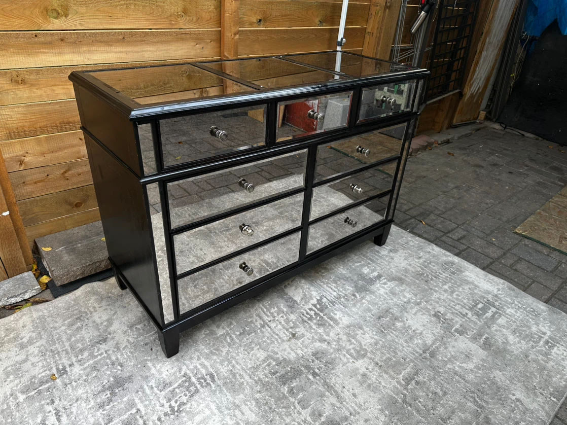 Sleek black‑framed mirrored dresser with luxurious look - photo 2