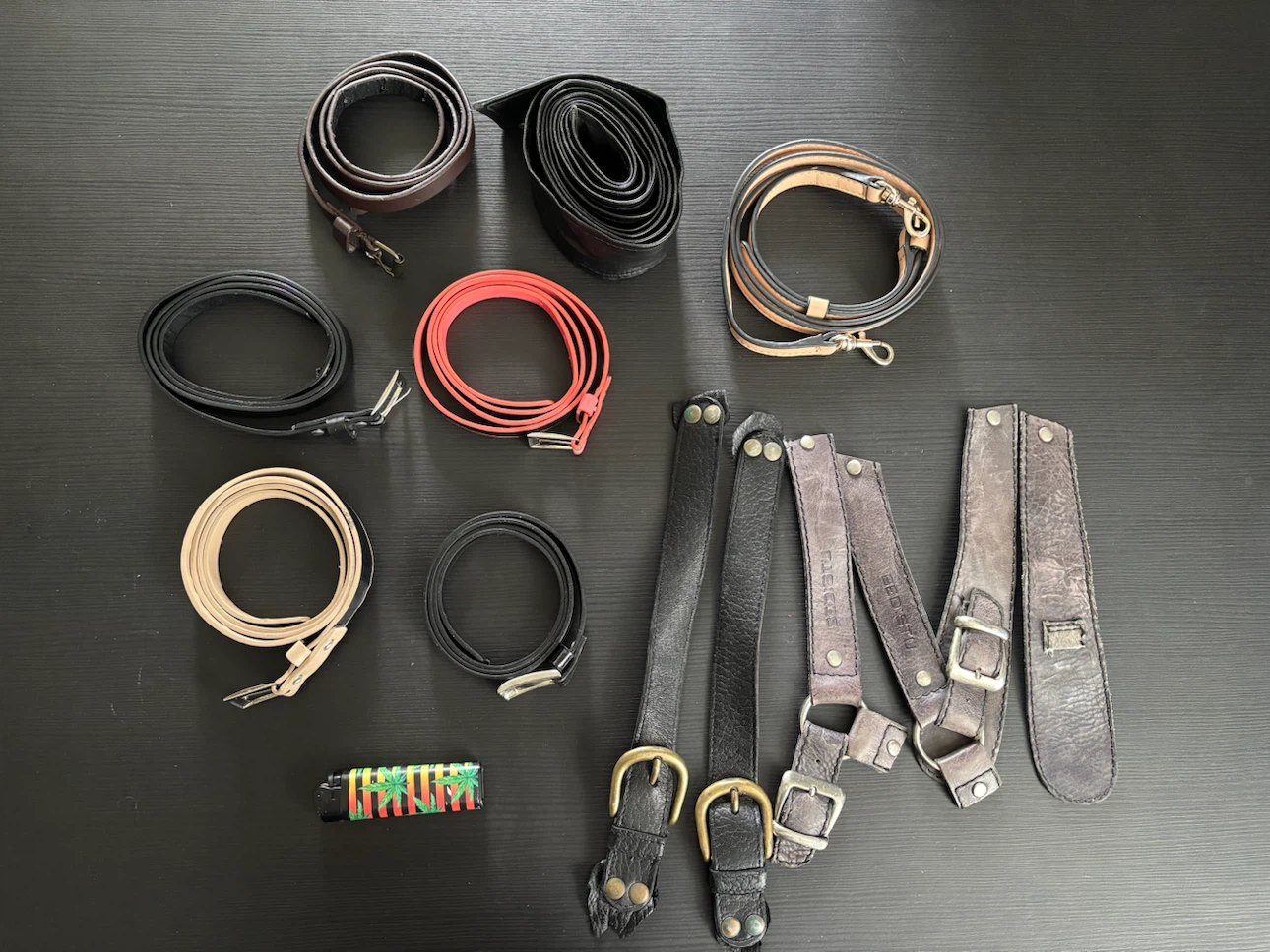 Assorted Leather Straps and Belts Bundle