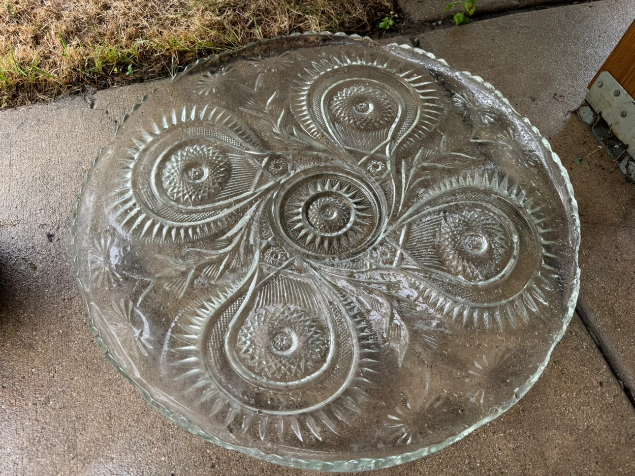 Clear Pressed Glass Serving Platter - photo 3