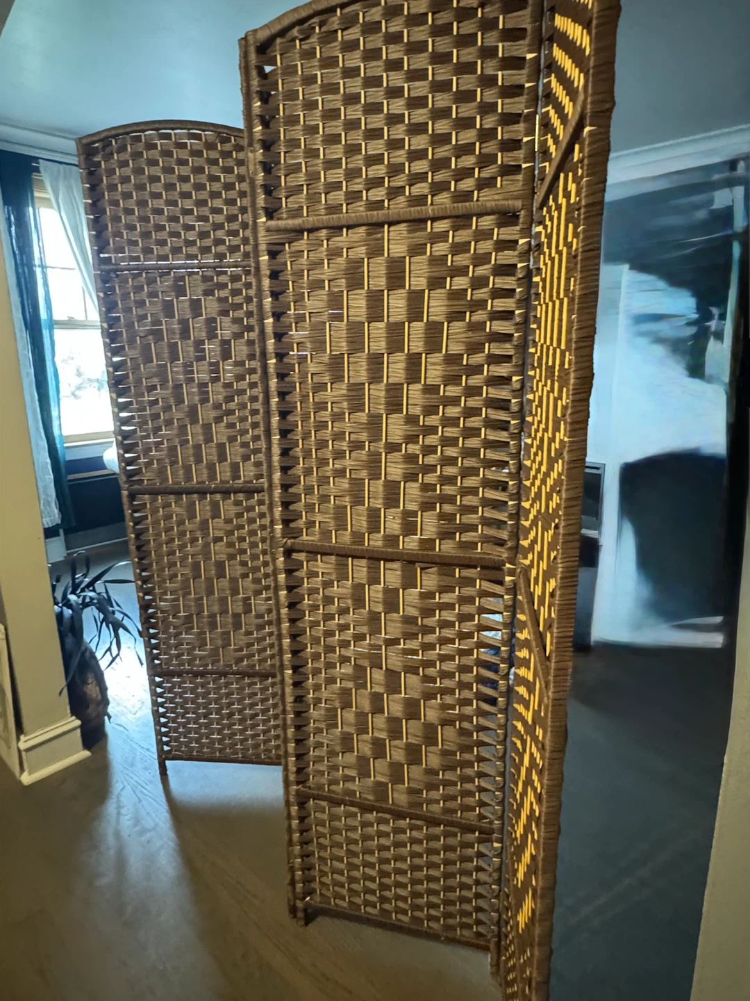 4-Panel Woven Room Divider - photo 2
