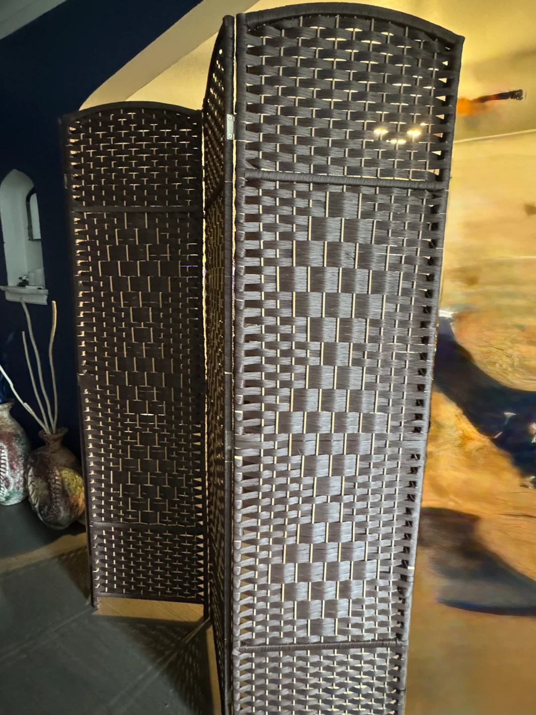 4-Panel Woven Room Divider - photo 3