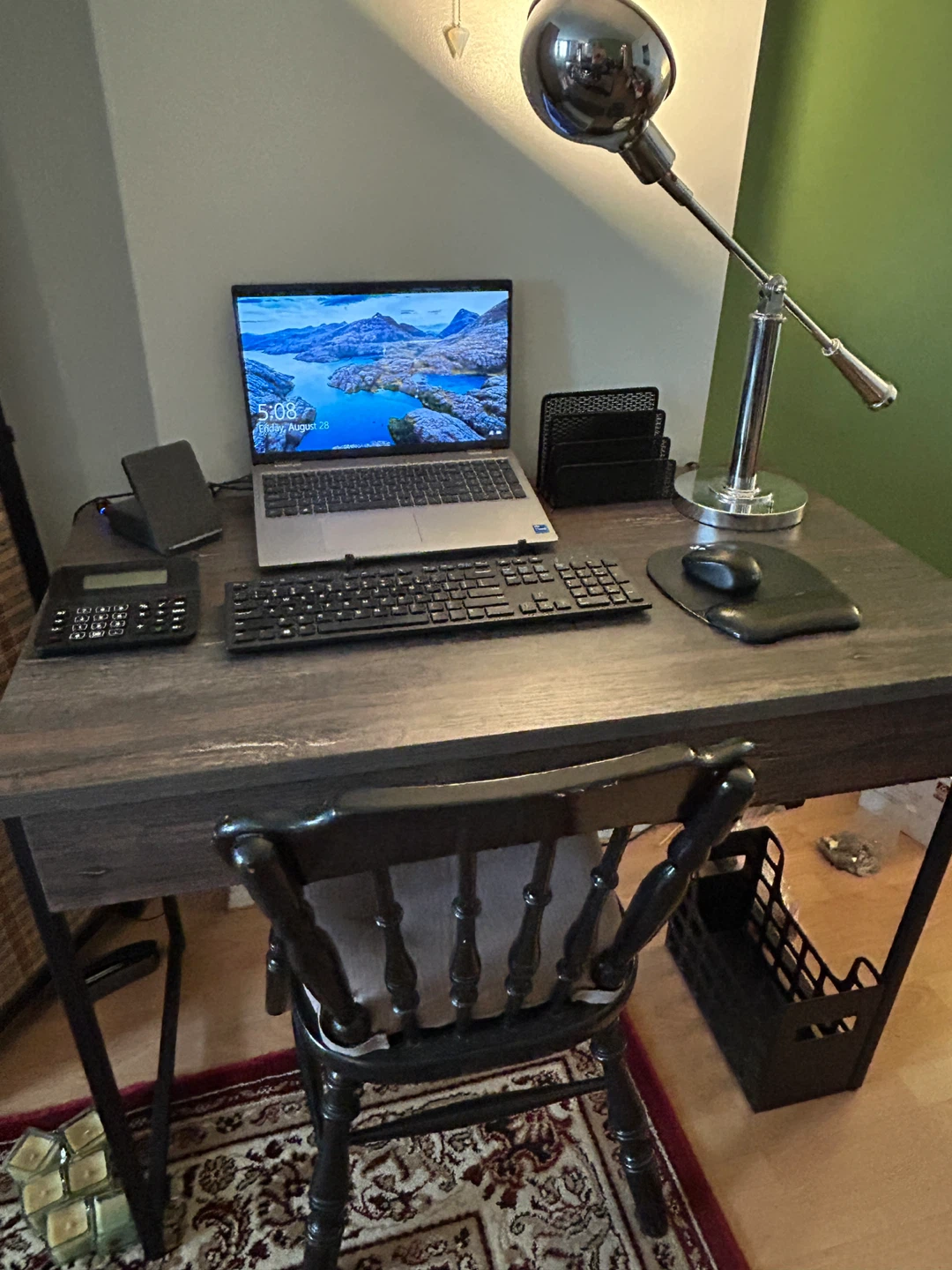 Dark Wood Grain Writing Desk