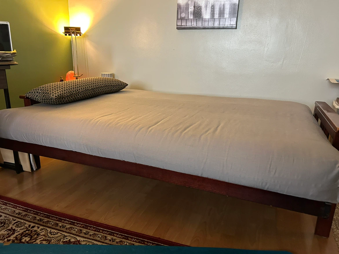 Convertible Wood Frame Stratford futon sofa bed - photo 2