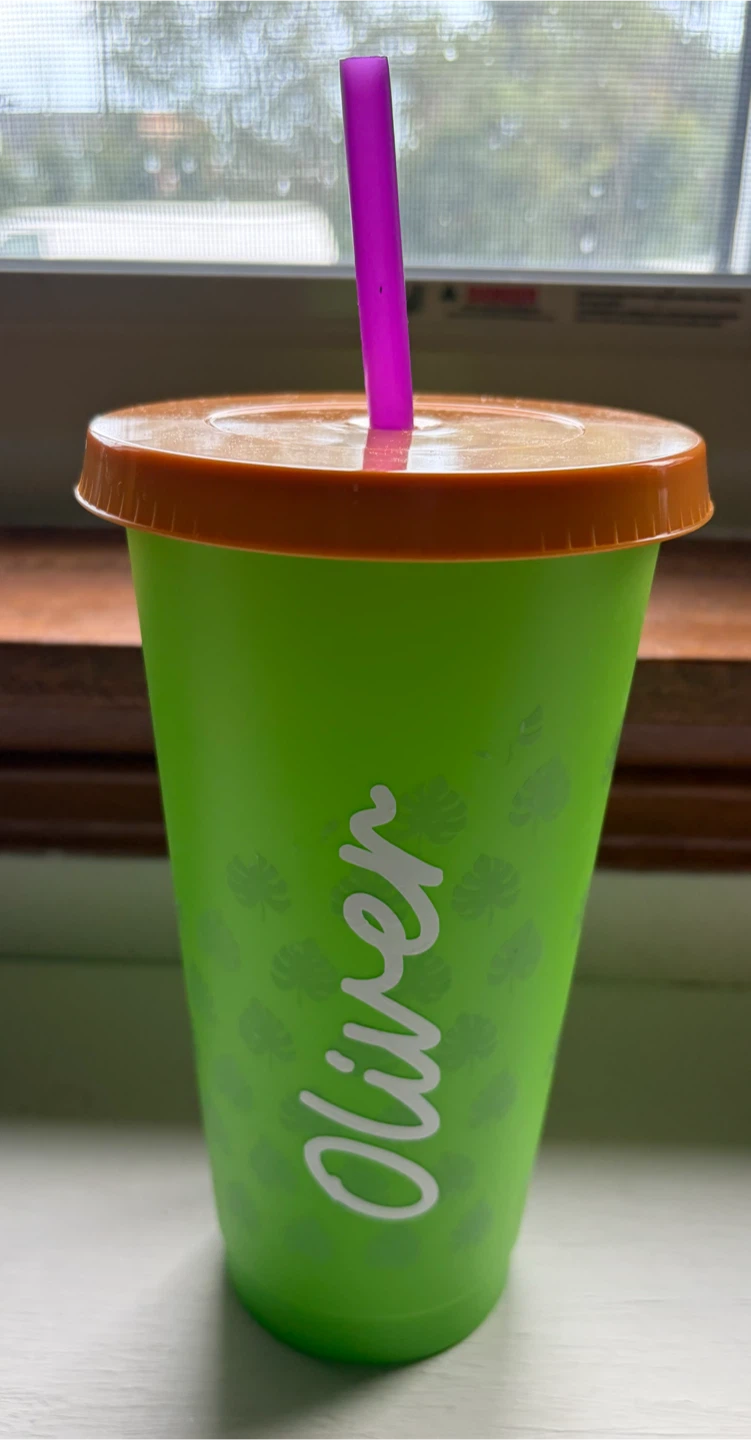 Green Reusable Cup with Oliver Personalization