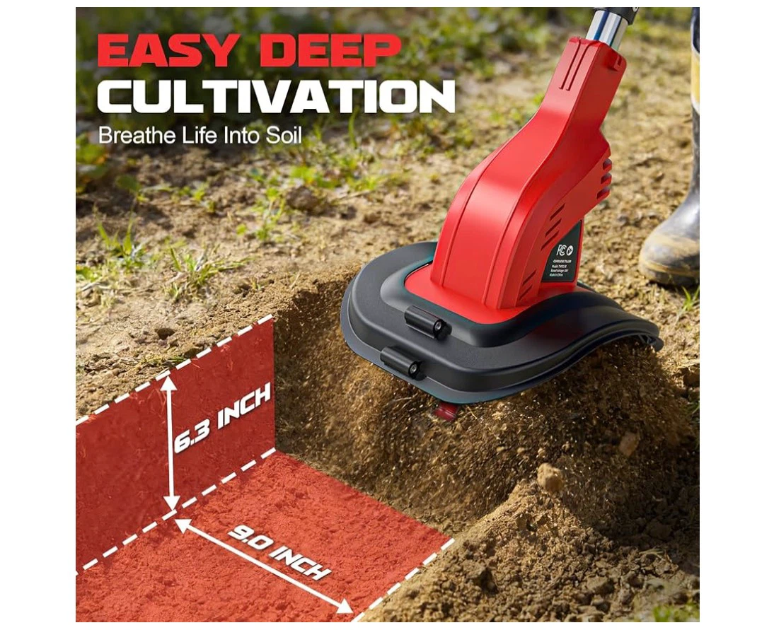 Ecarke Cordless Tiller Cultivator Compatible with Milwaukee 18V - photo 2