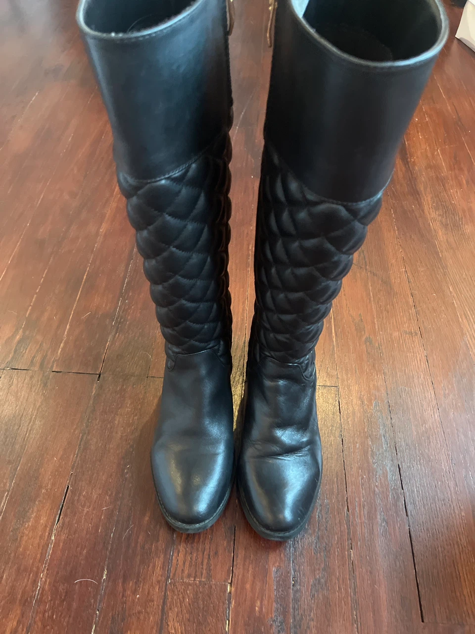 Vince Camuto Black Quilted Knee-High Boots - photo 3