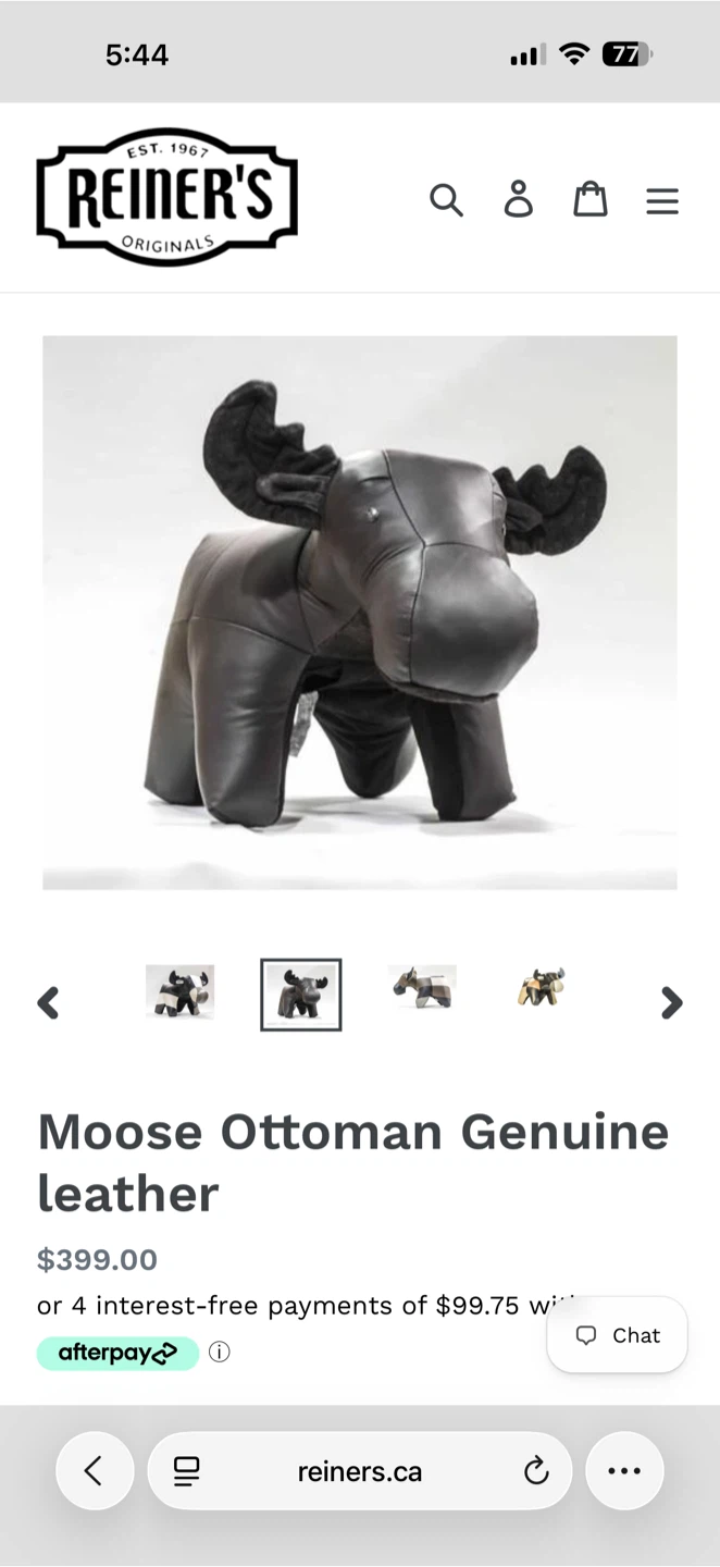 Reiner's Originals Leather Moose Ottoman
