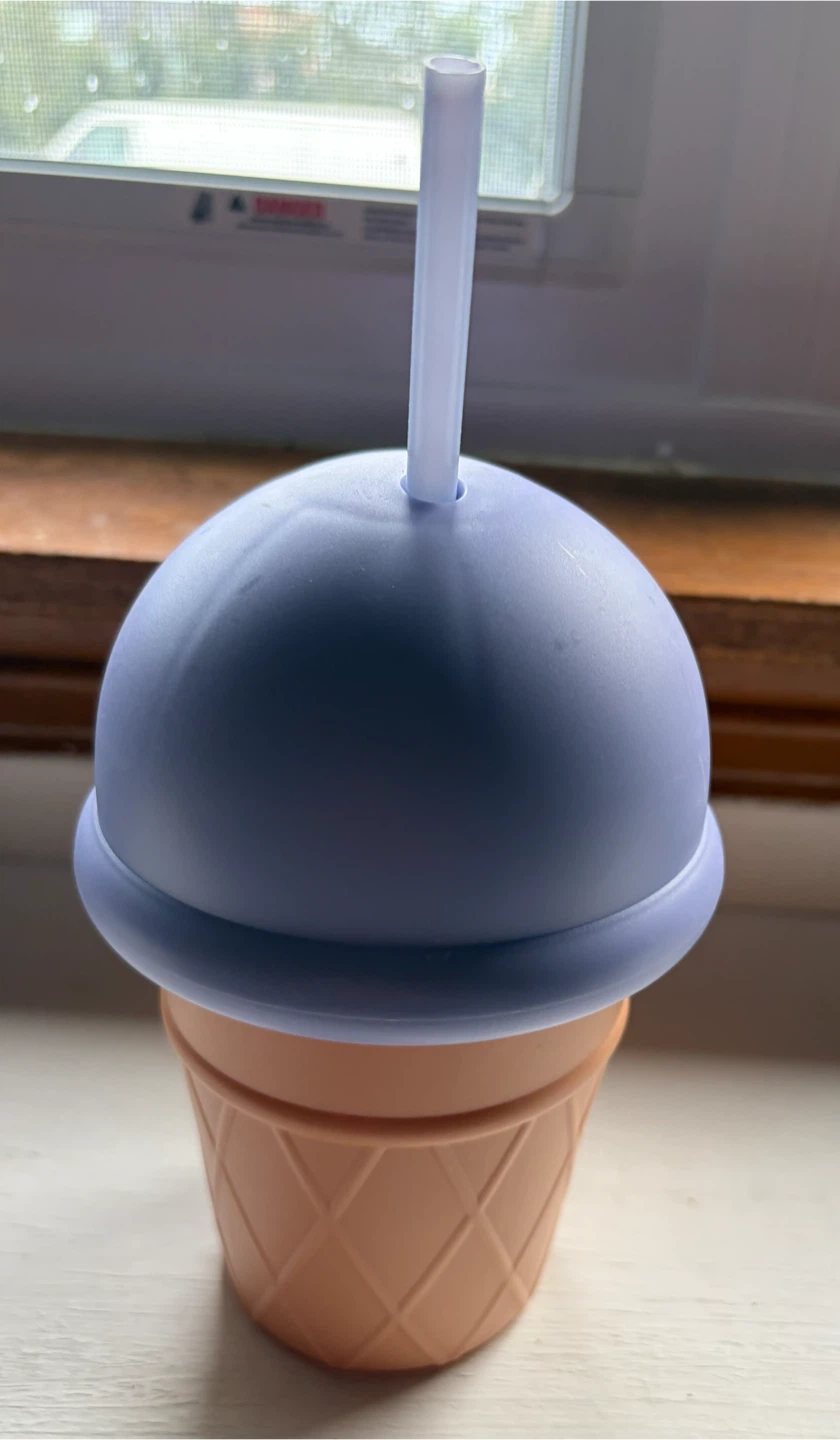 Ice Cream Cone Cup with Straw