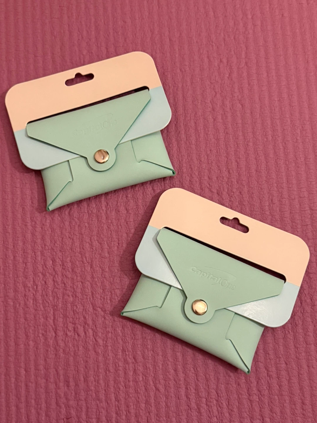 NEW✨🏈Two Capital One Mint Green Card Pouches