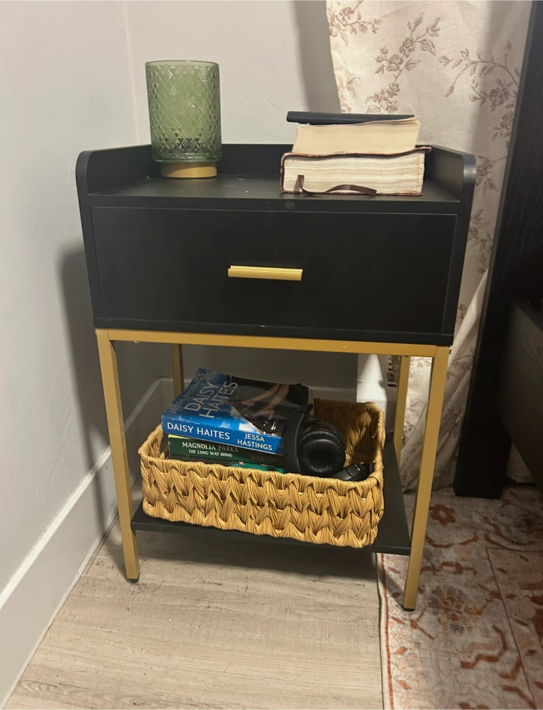 Modern Black and Gold Nightstand - photo 2