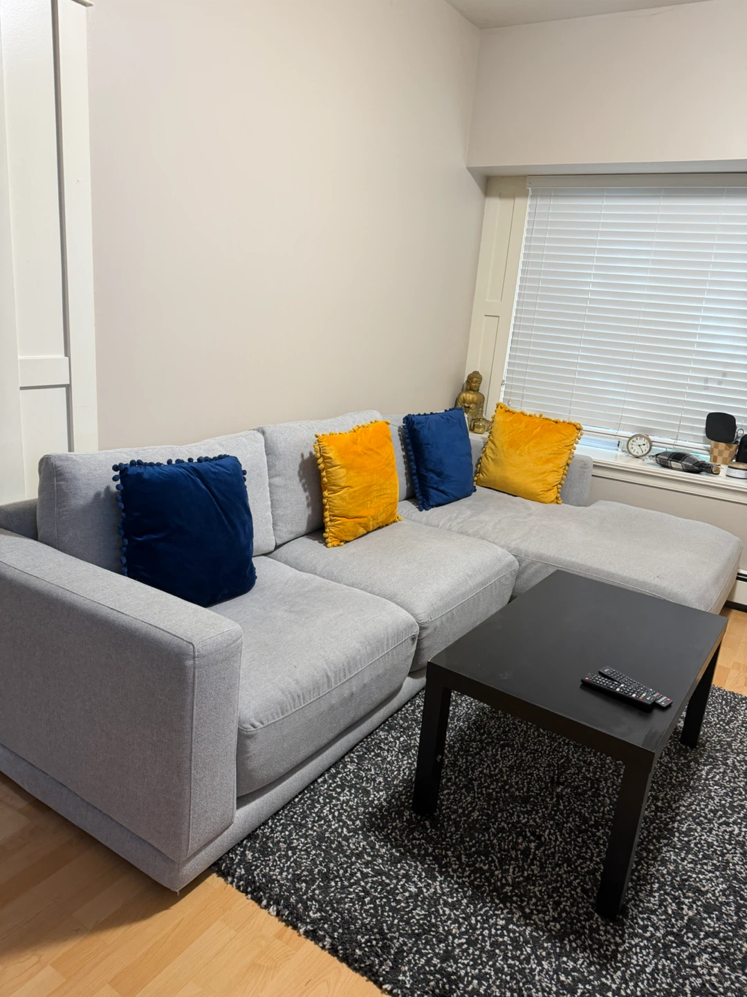 Light grey sectional sofa