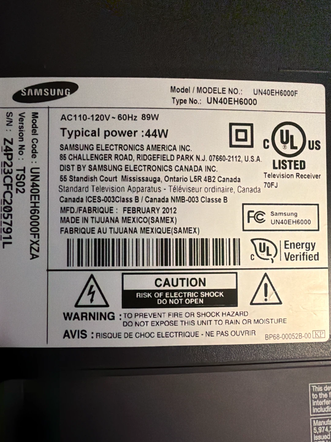 Samsung 40-inch LED TV UN40EH6000 - photo 5