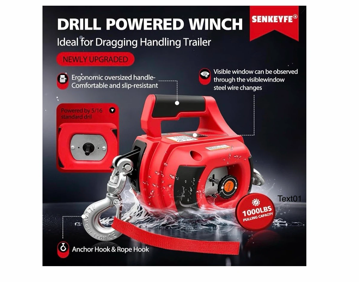 Senkeyfe Drill Powered Winch 1000lbs - photo 2