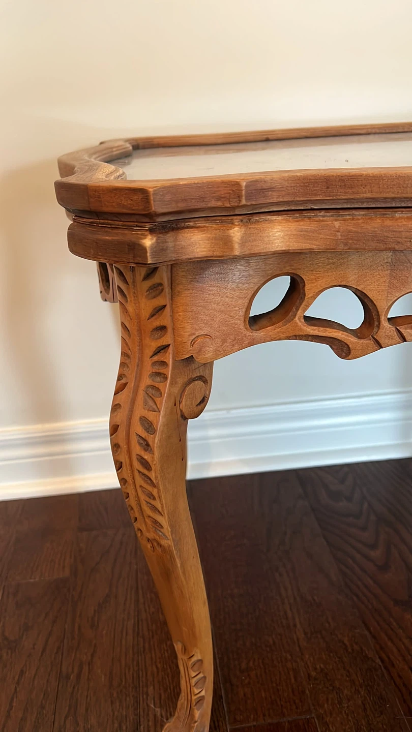 Vintage Style Wood Accent Table with Removable Tray Top - photo 3