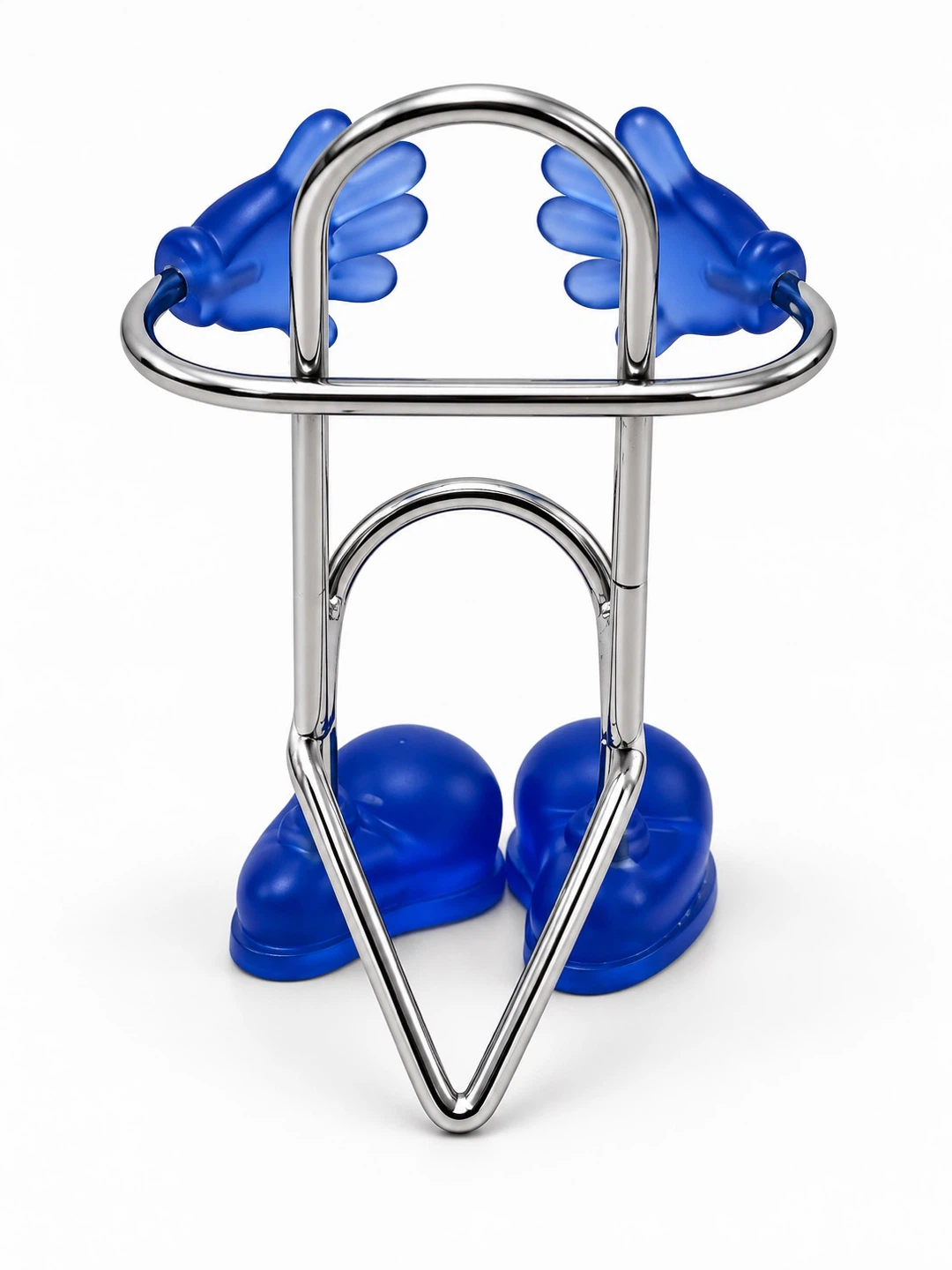 Novelty Chrome and Blue Metal Phone Stand - photo 2