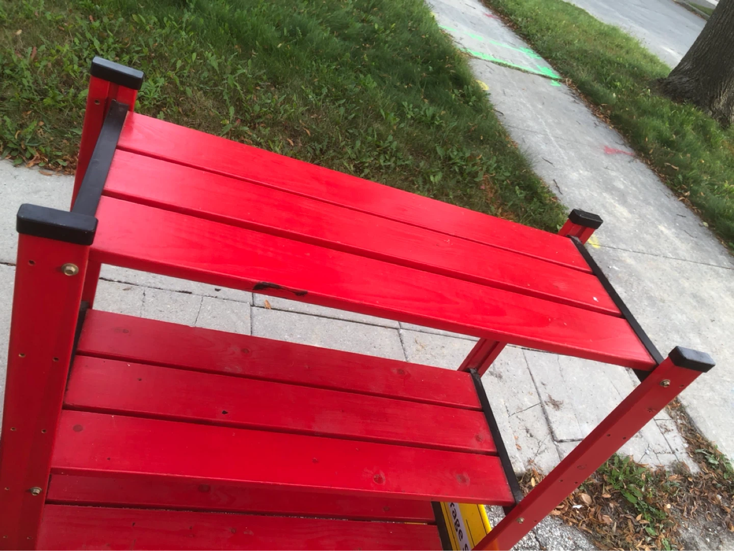 Red Wooden Four-Tier Storage Shelf - photo 4