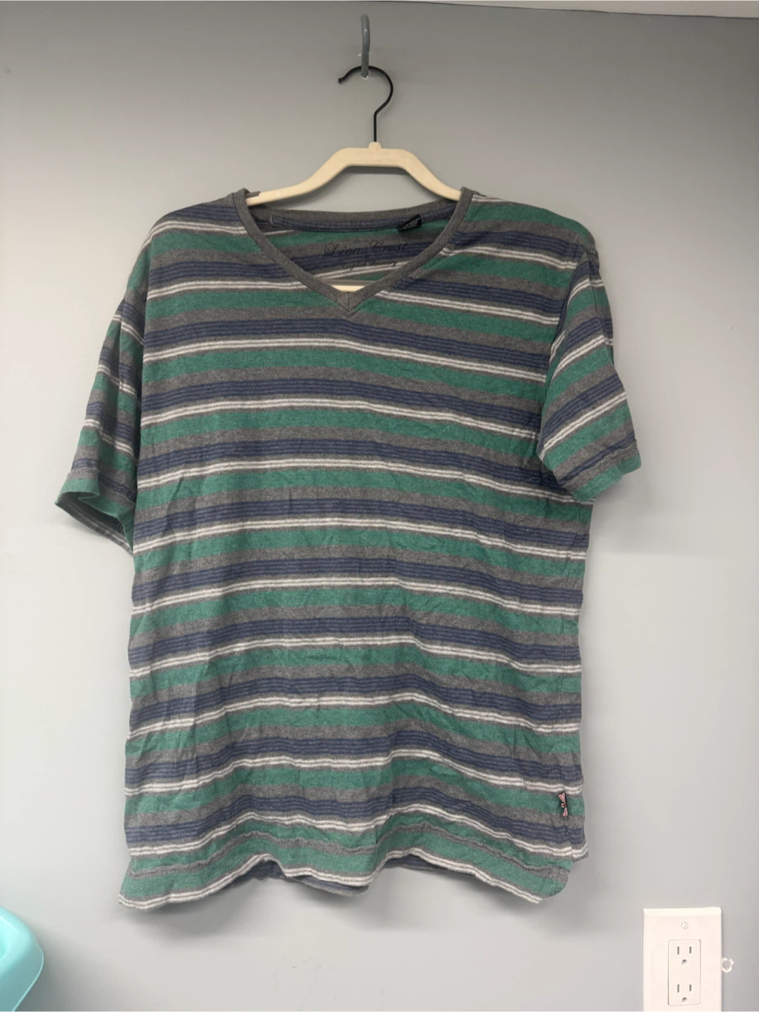 Lions Crest by English Laundry Striped V-Neck T-Shirt