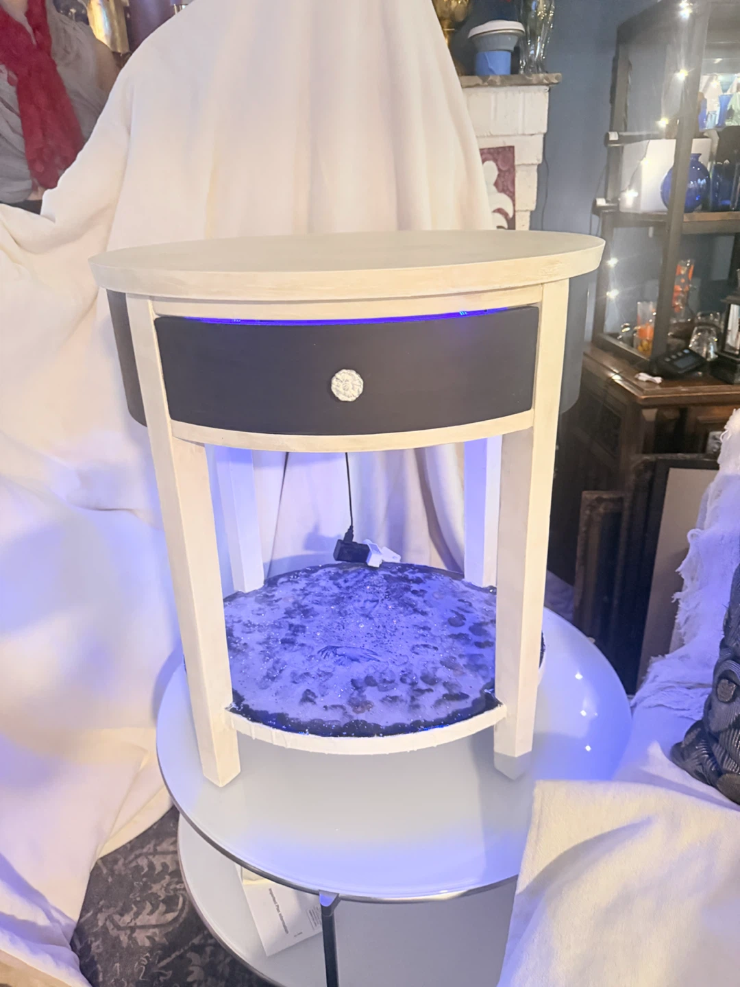 Custom LED End Table with Drawer