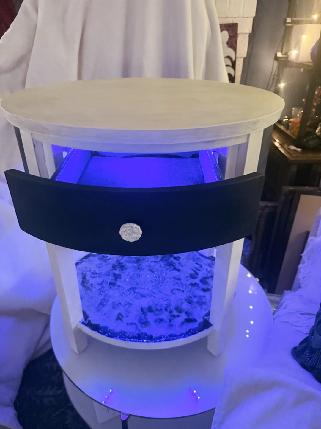 Custom LED End Table with Drawer - photo 2