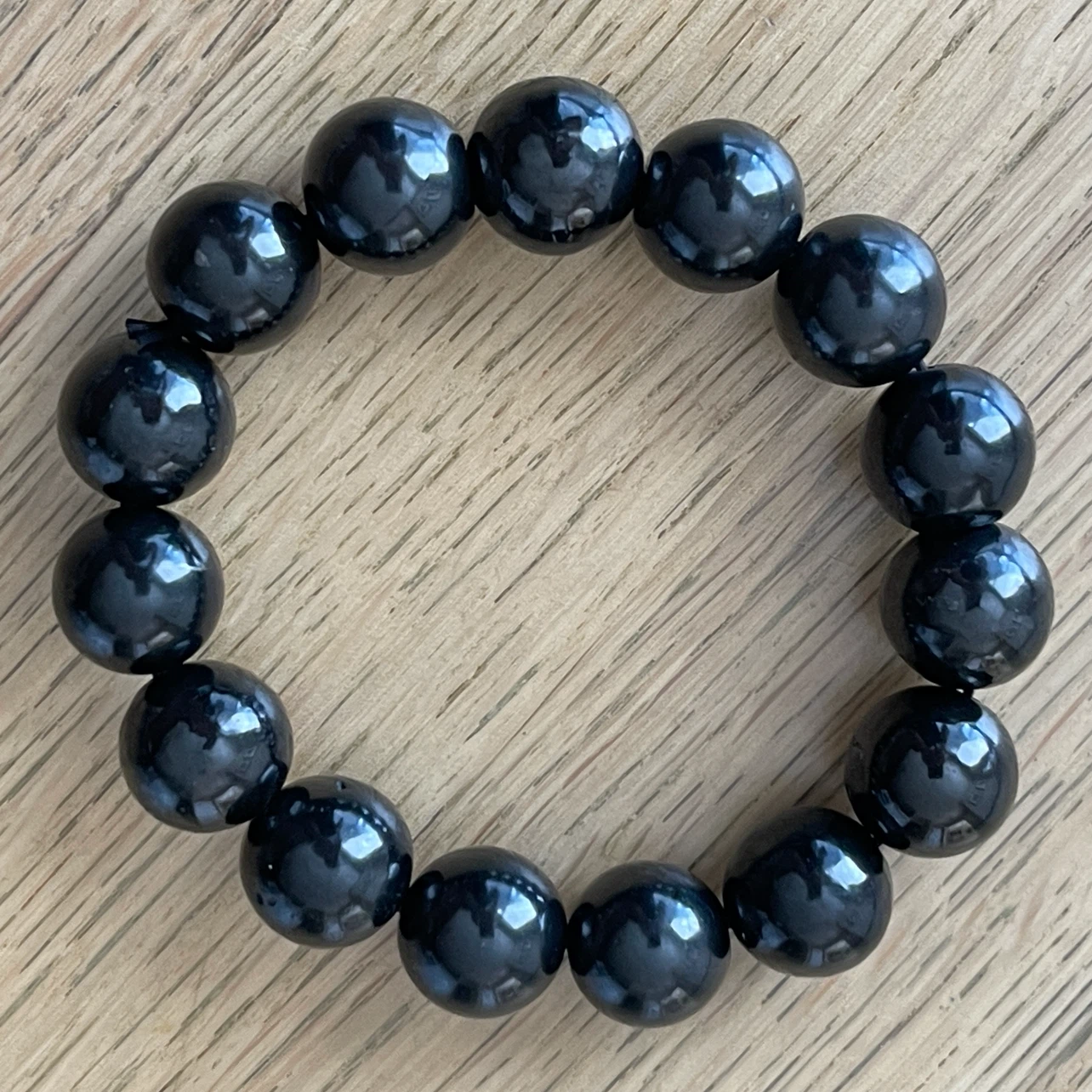 Shungite bracelet (14mm bead) - Powerful EMF protection - photo 3