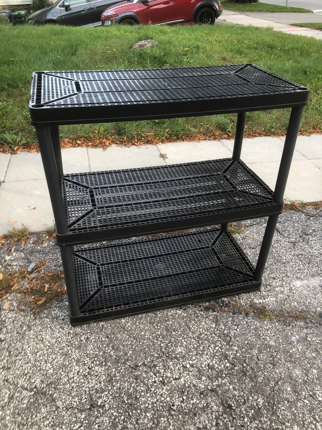 3-Tier Black Plastic Utility Shelf