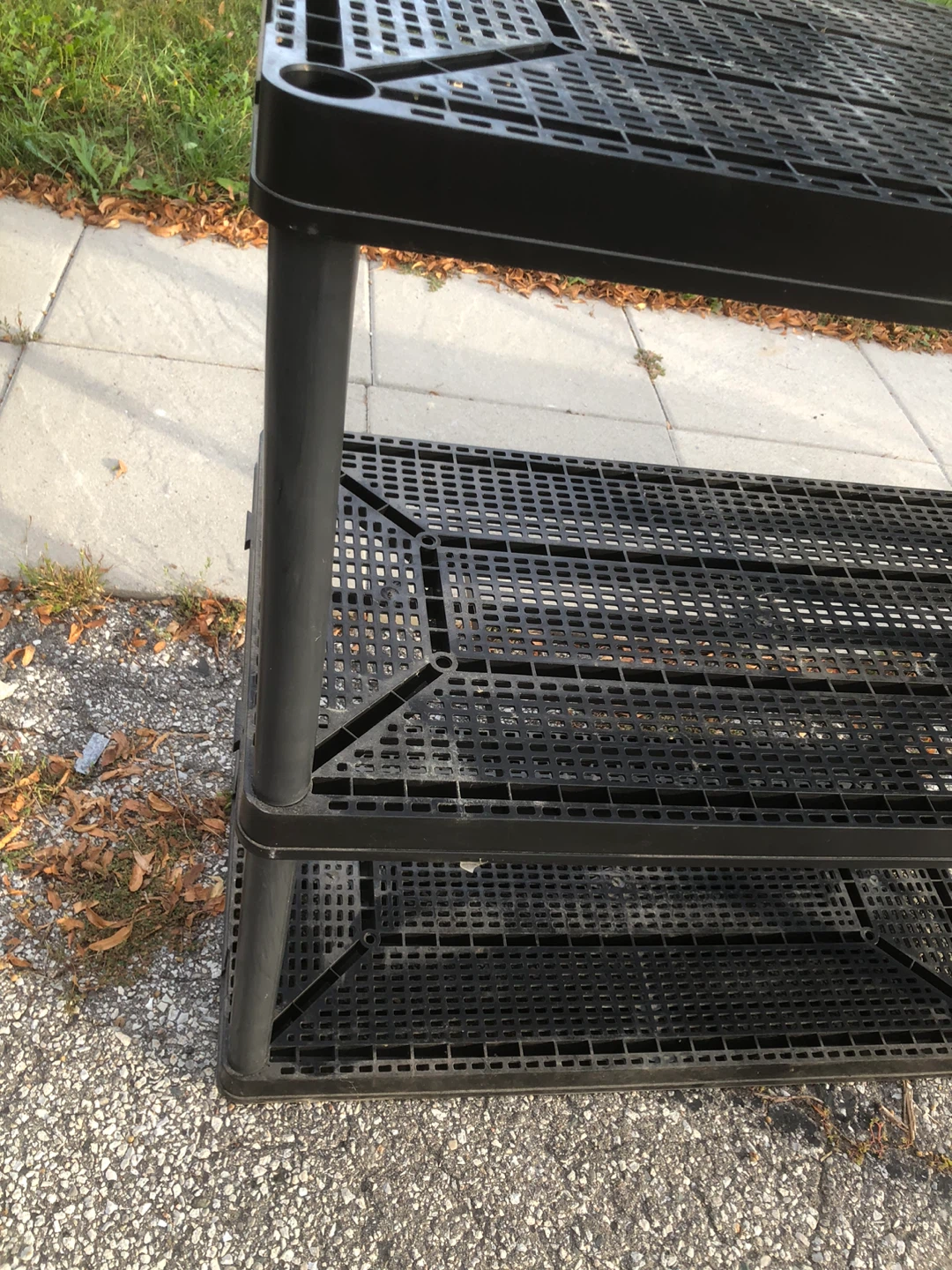 3-Tier Black Plastic Utility Shelf - photo 2
