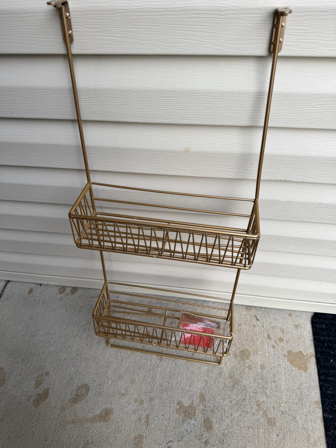 Over-the-door Gold Two-Tier Storage Rack - photo 2
