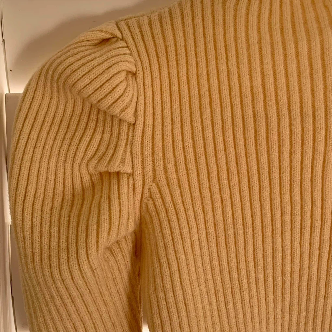 Korean Ribbed Mock Neck Puff Sleeve Sweater - photo 2