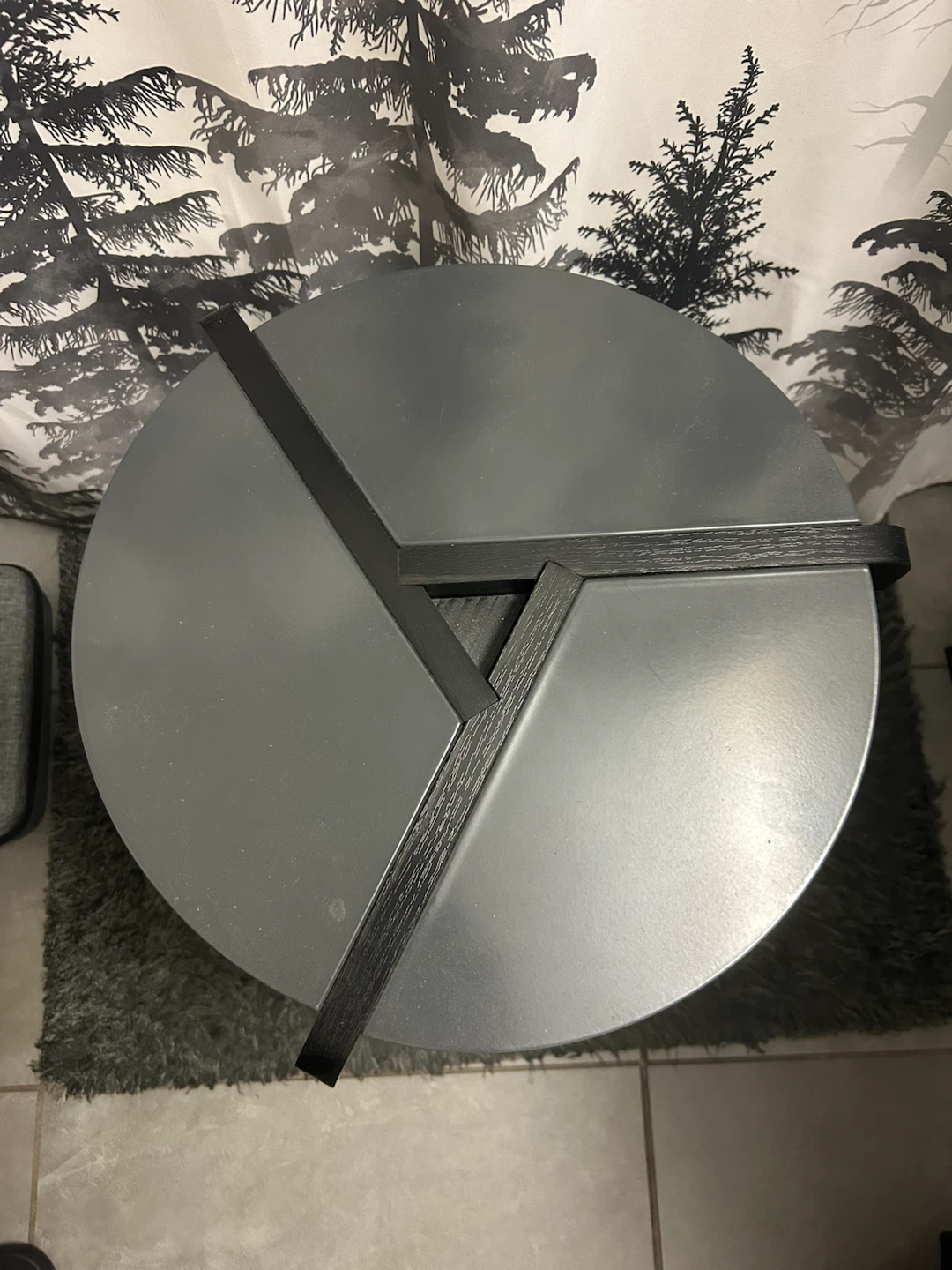 Modern Round Side Table with Geometric Metal Base 🏈 - photo 3