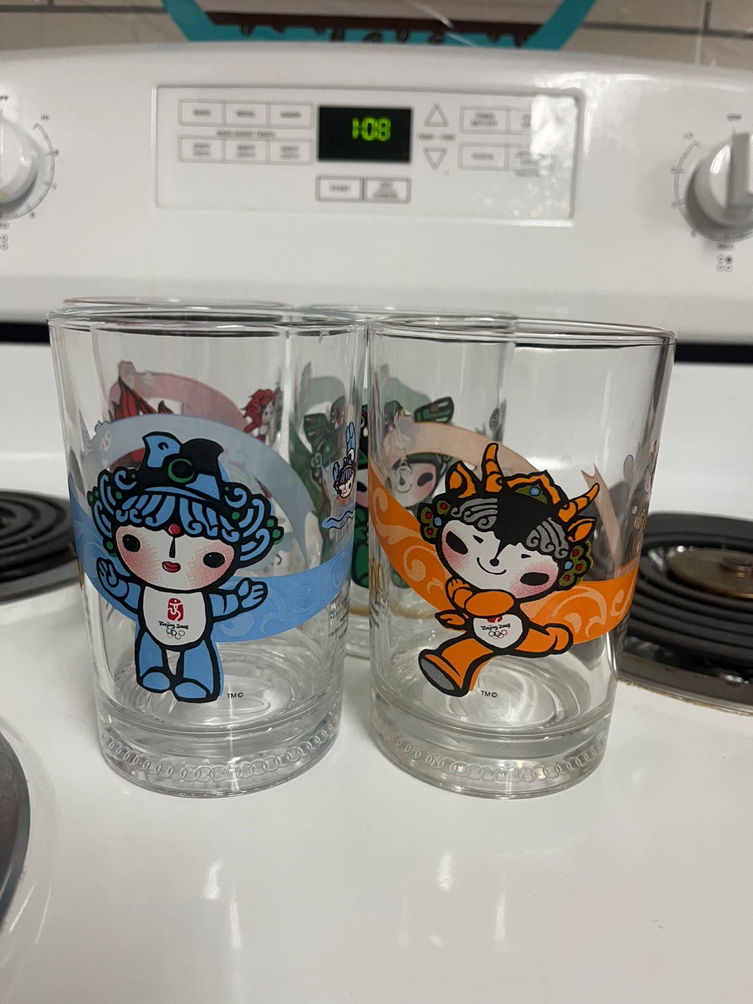 Set of 4 McDonald's Beijing 2008 Olympic Glasses