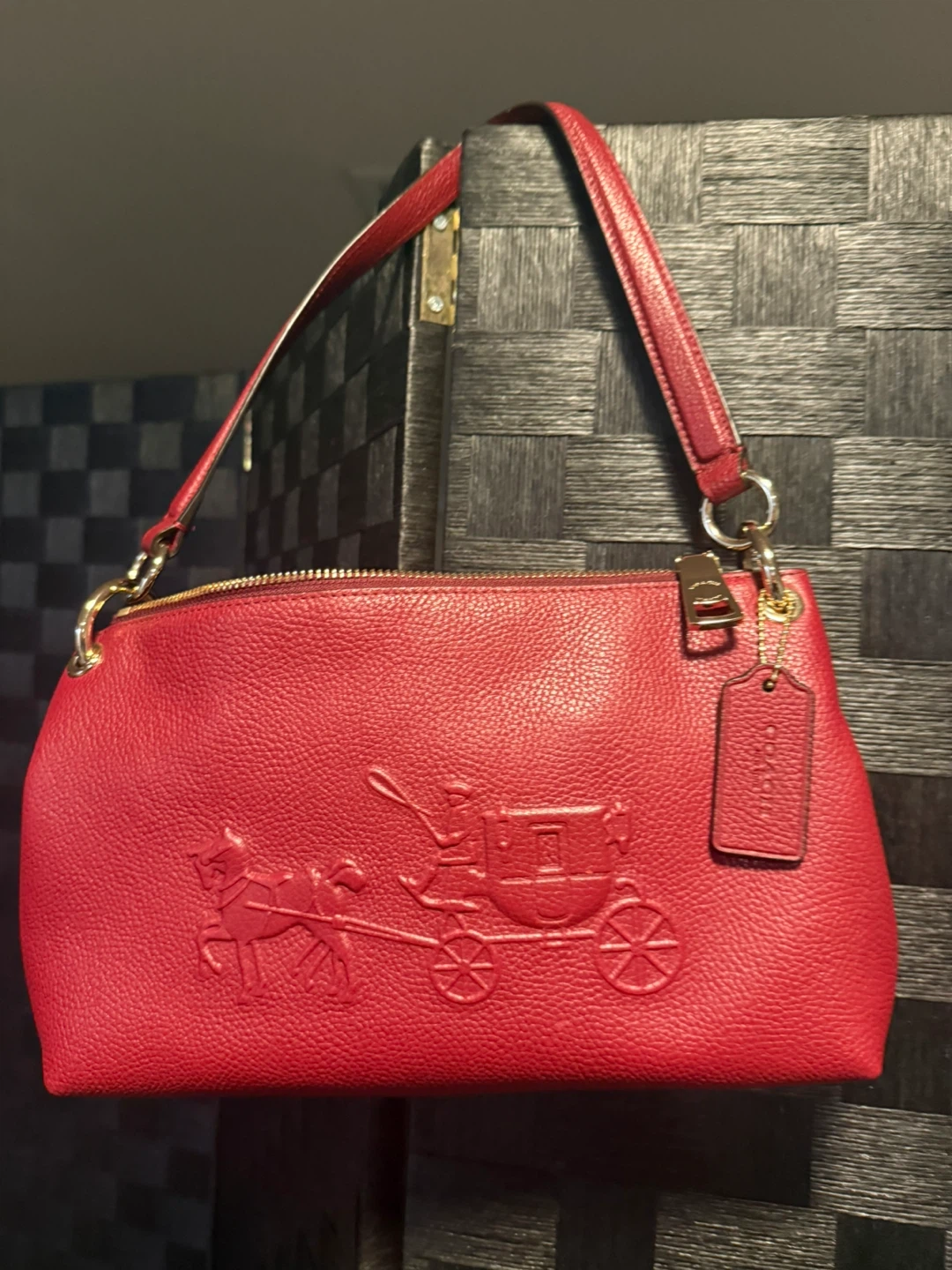 Red Coach Shoulder Bag