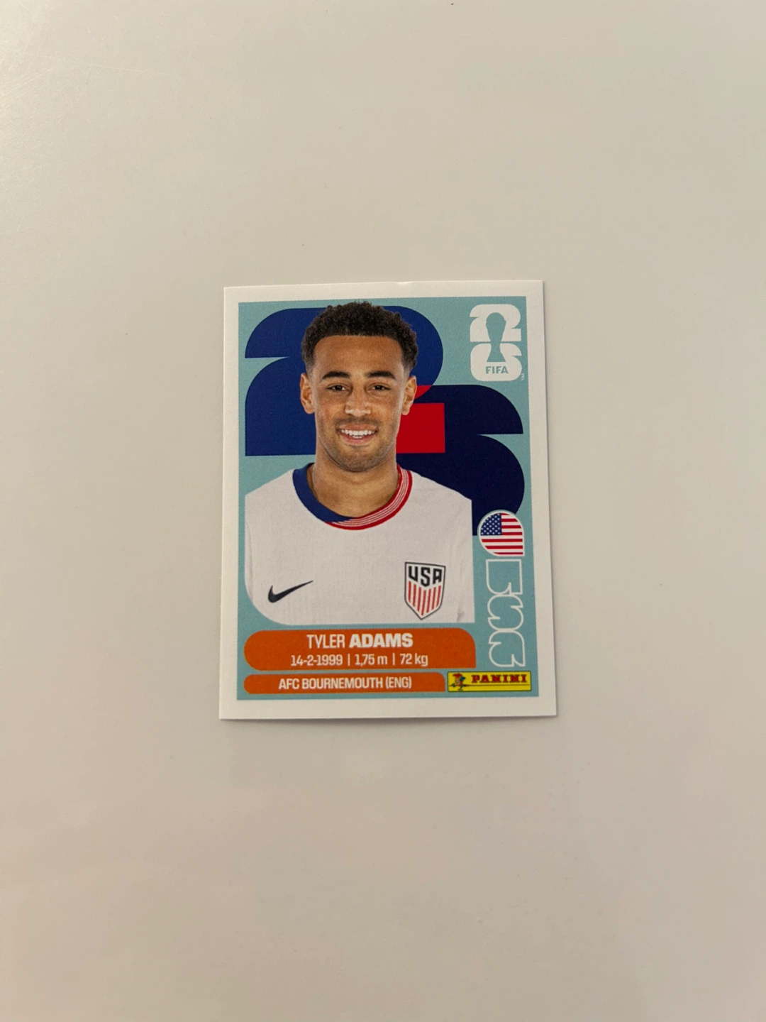 Tyler Adams Panini FIFA World Cup 2026 Sticker