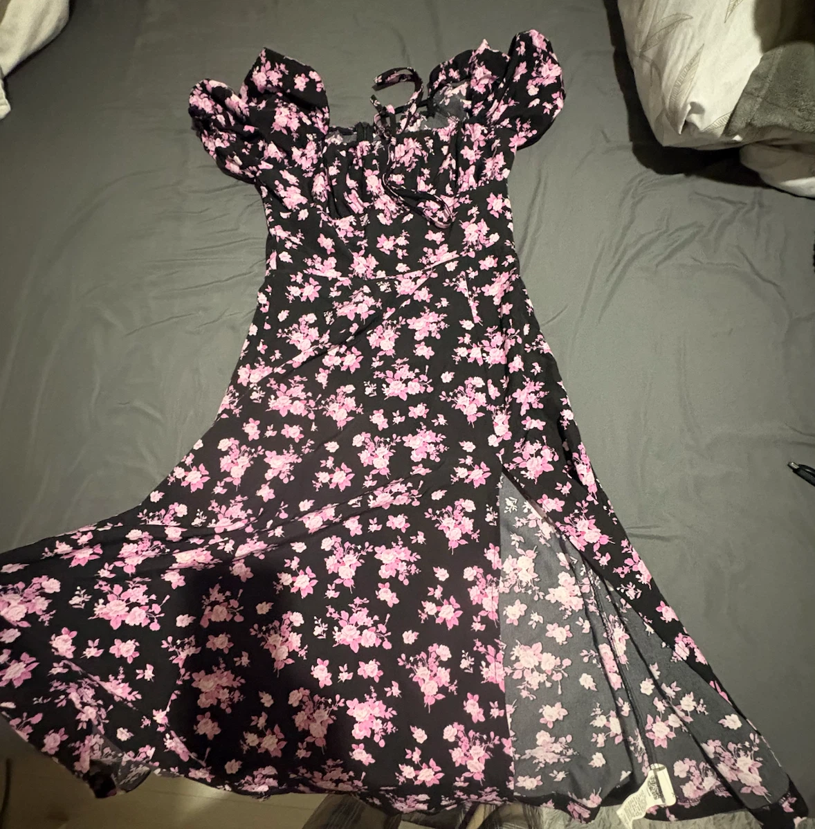 Floral midi dress with side slit - photo 2