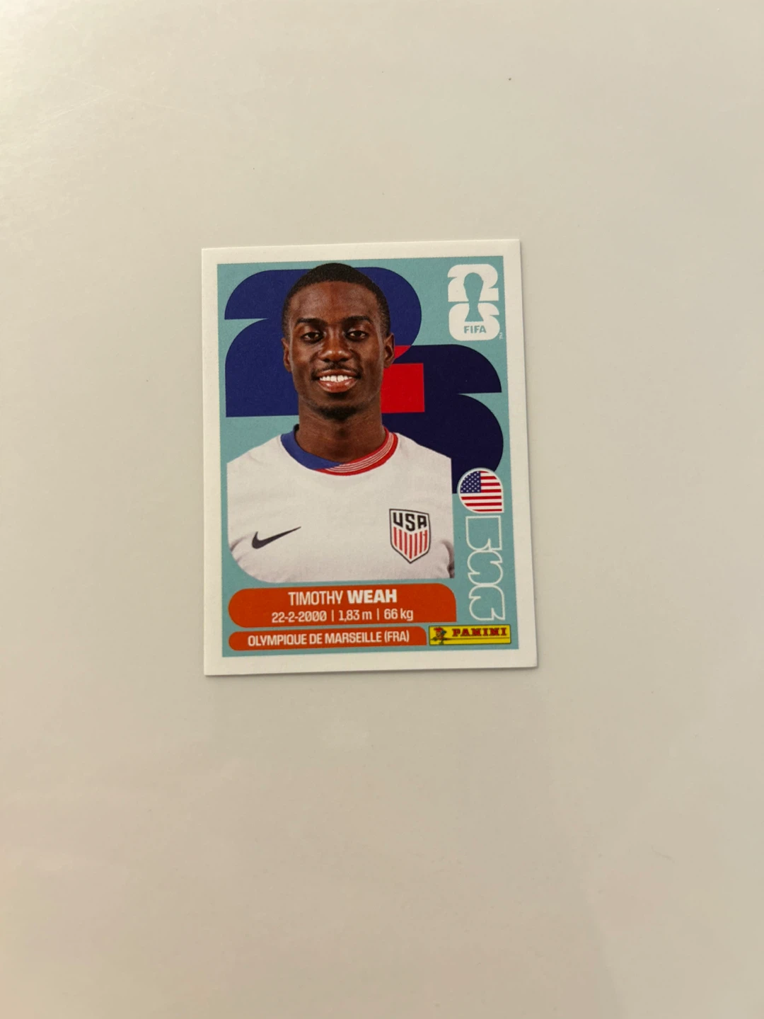 Panini FIFA World Cup 2026 Timothy Weah Sticker