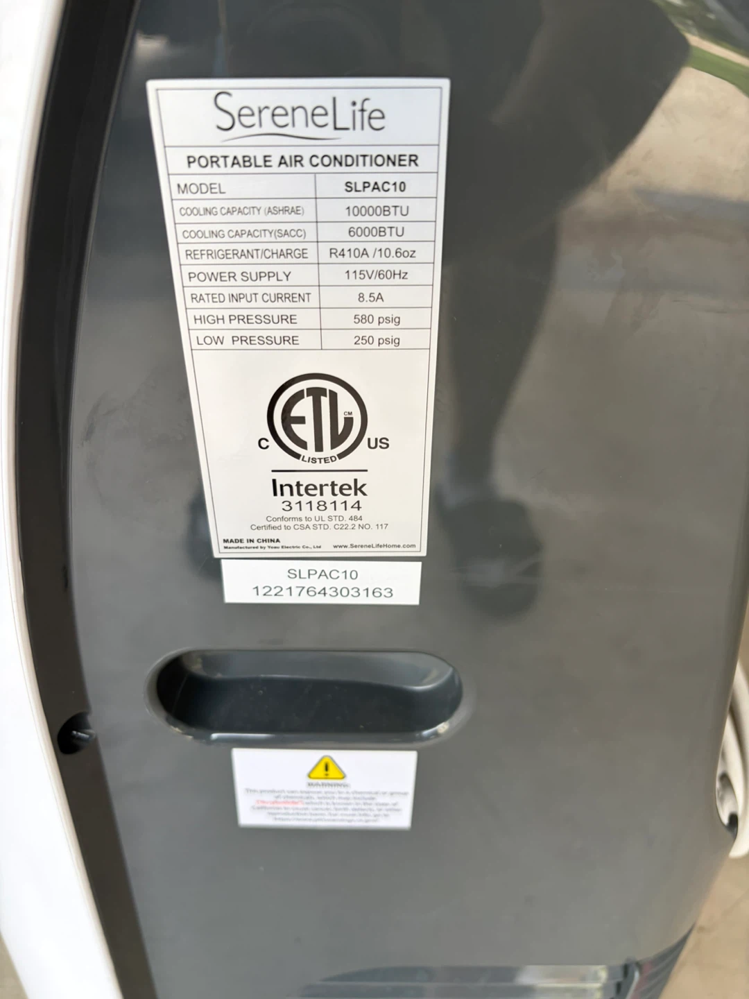 SereneLife SLPAC10 Portable Air Conditioner - photo 2