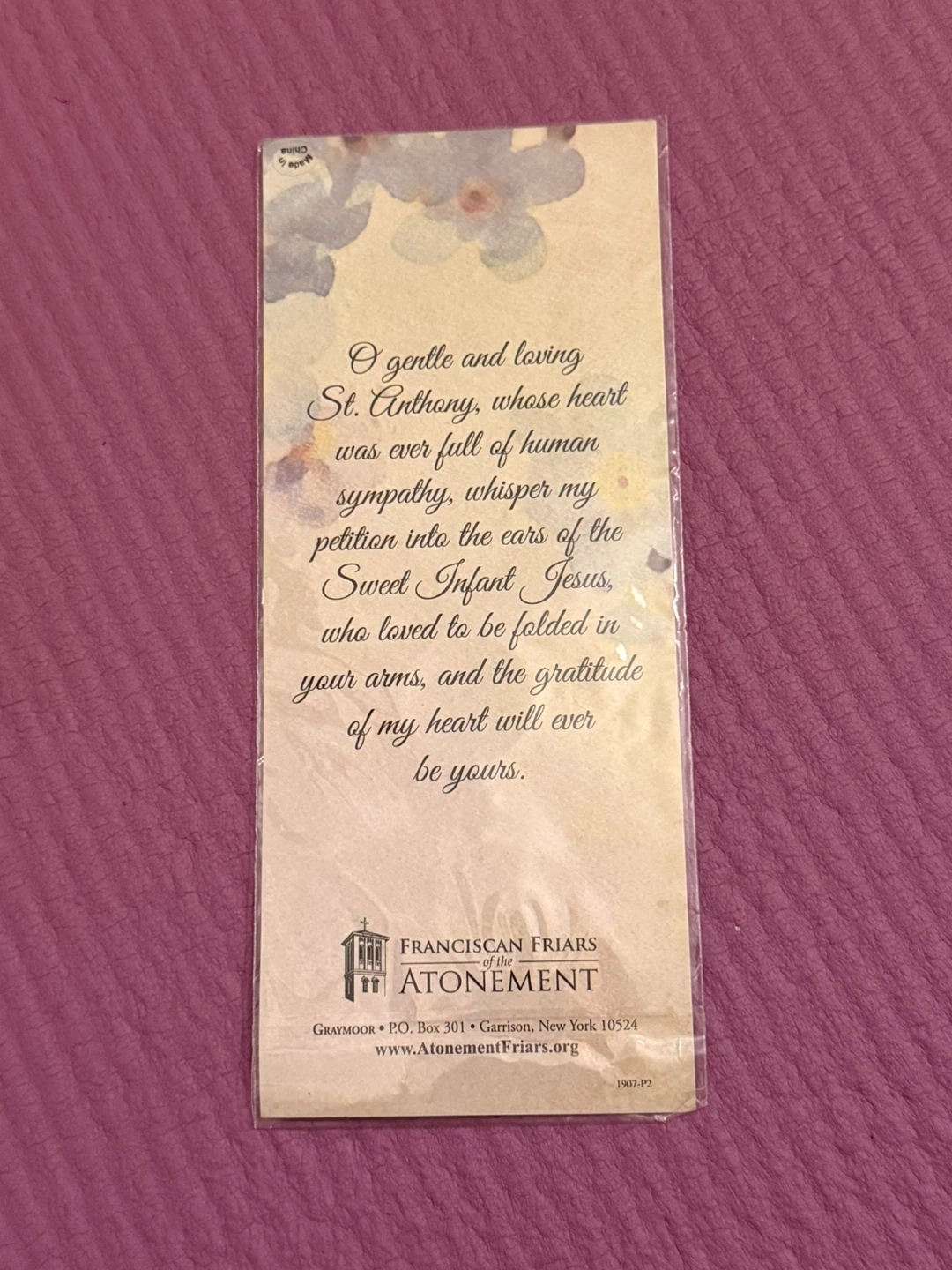 NEW✨🏈St. Anthony Religious Medal and Bookmark - photo 2
