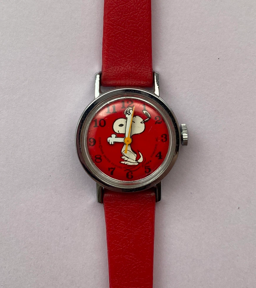 1958 Snoopy Windup Watch w/ Red Strap