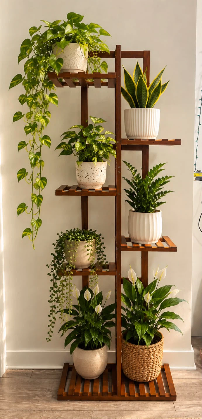 Multi-tier Wooden Plant Stand