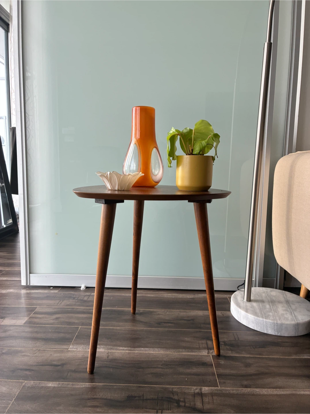 MOVING SALE 🌟Mid-century modern triangular side table