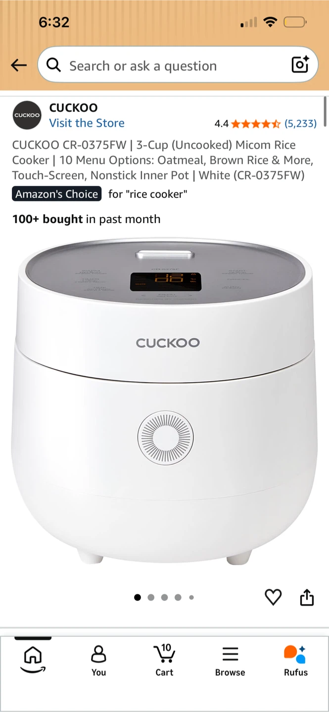 CUCKOO 3-Cup Micom Rice Cooker - photo 2