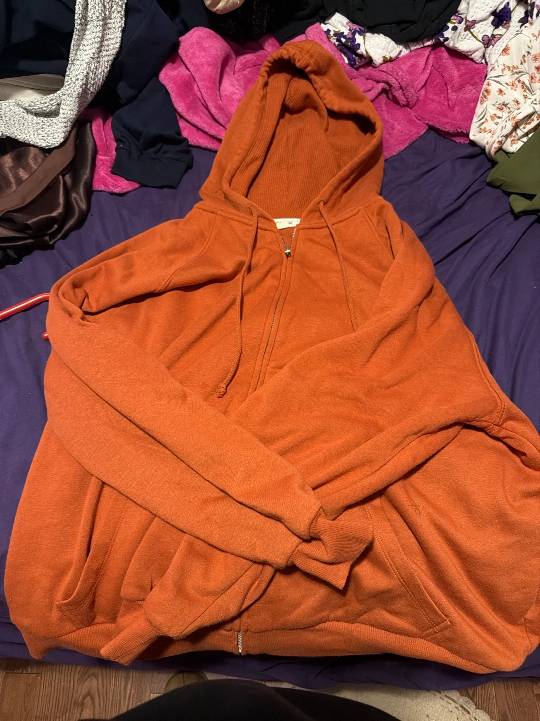 Orange Zip-Up Hoodie