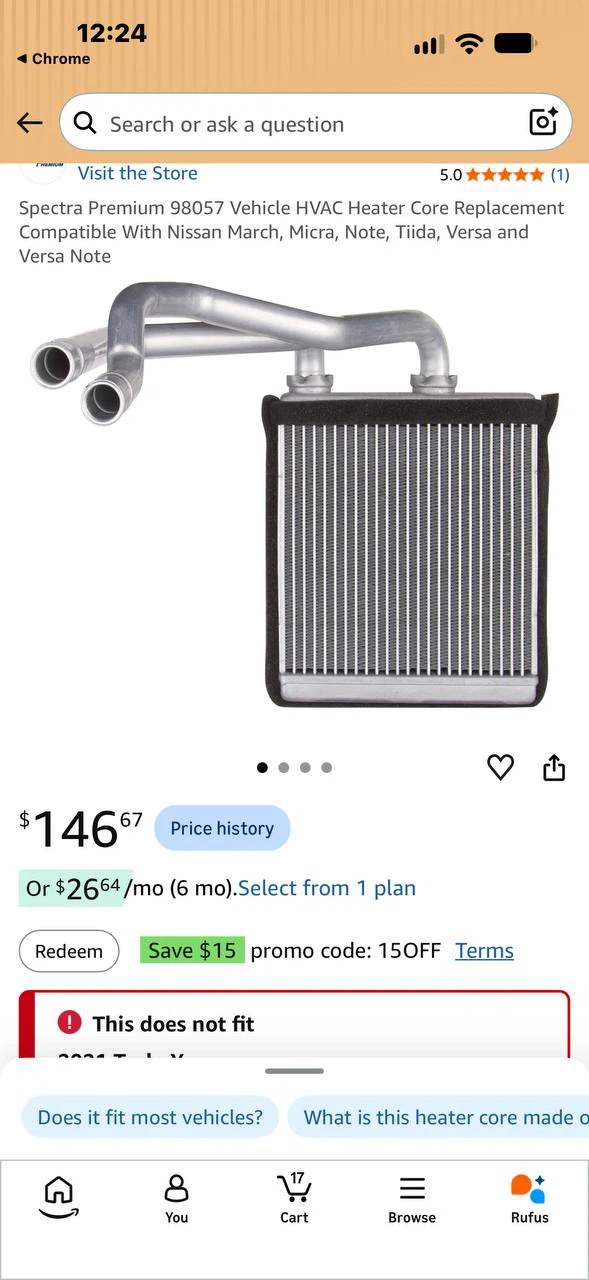 H990 🔥 Spectra Premium 98057 Heater Core – Nissan Micra