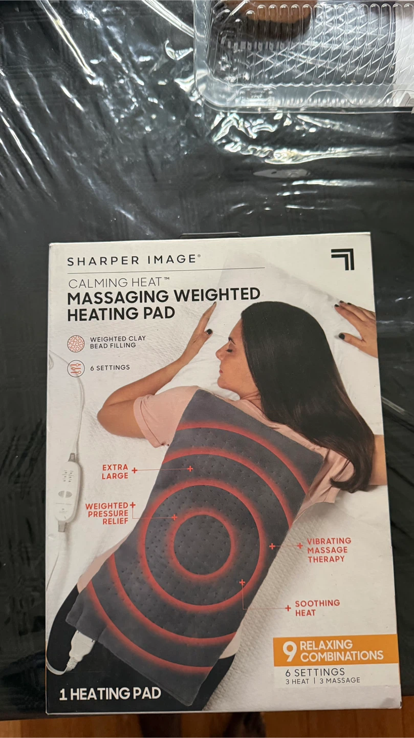 Sharper Image Calming Heat Massaging Weighted Heating Pad