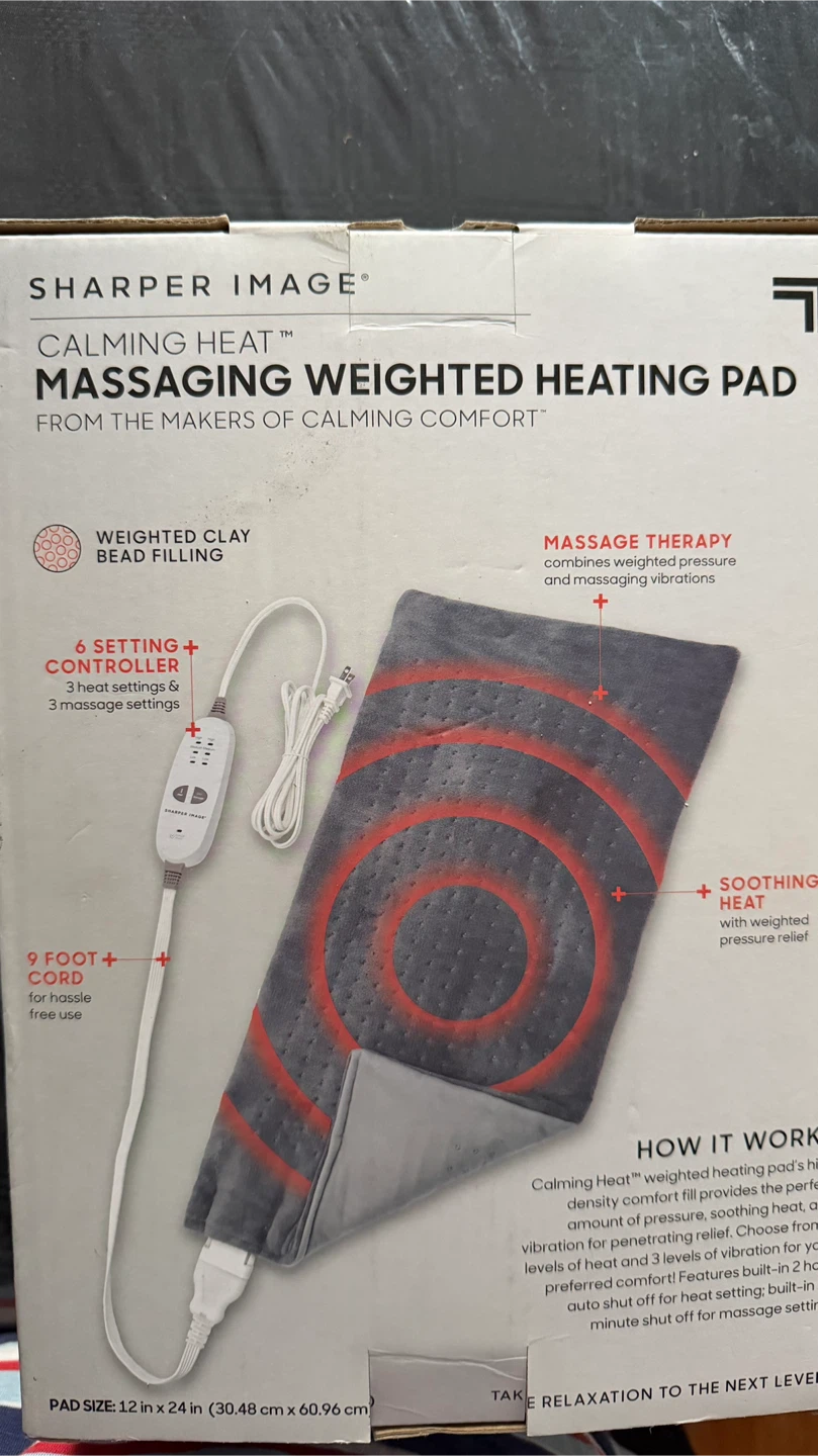 Sharper Image Calming Heat Massaging Weighted Heating Pad - photo 2