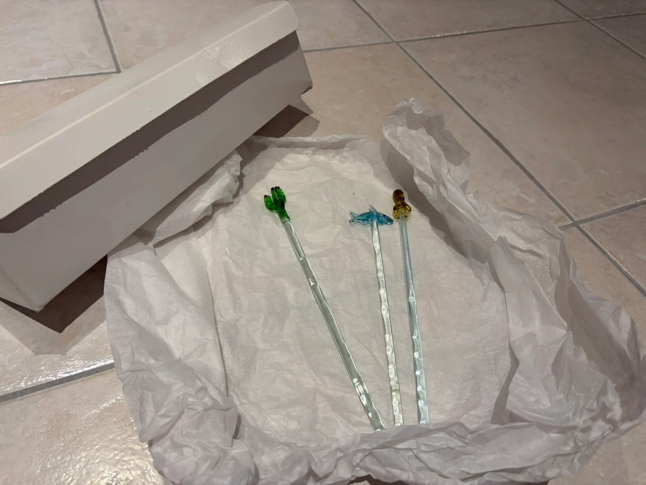 Set of 3 Decorative Glass Stir Sticks 🏈 - photo 2