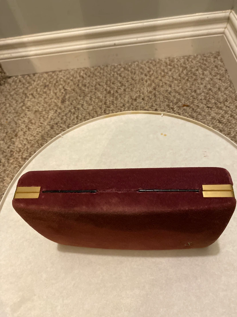 Vintage Burgundy Velvet Jewellery Box - photo 5