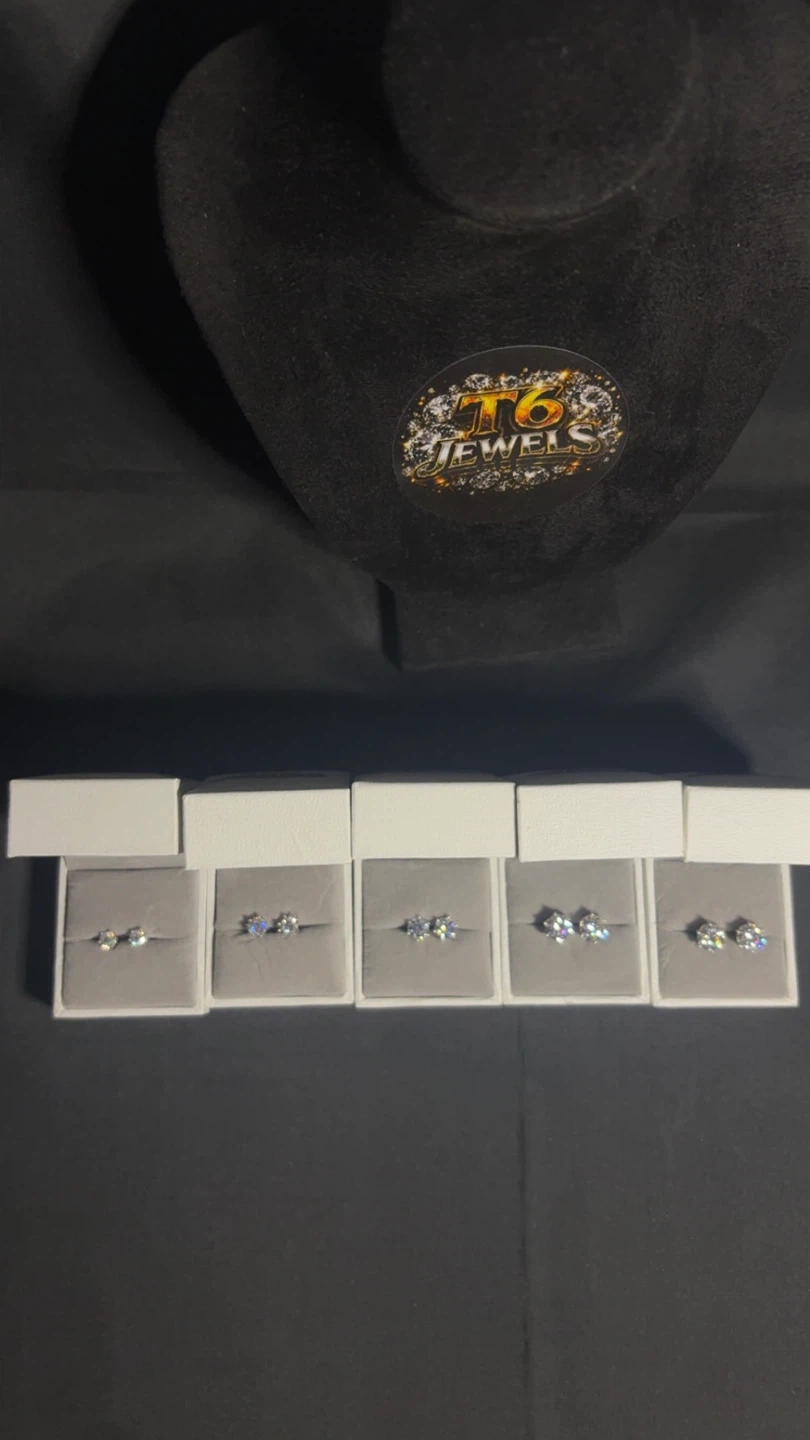 VVS Moissanite Studs 925 Silver Diamond Tester 0.3-2CT