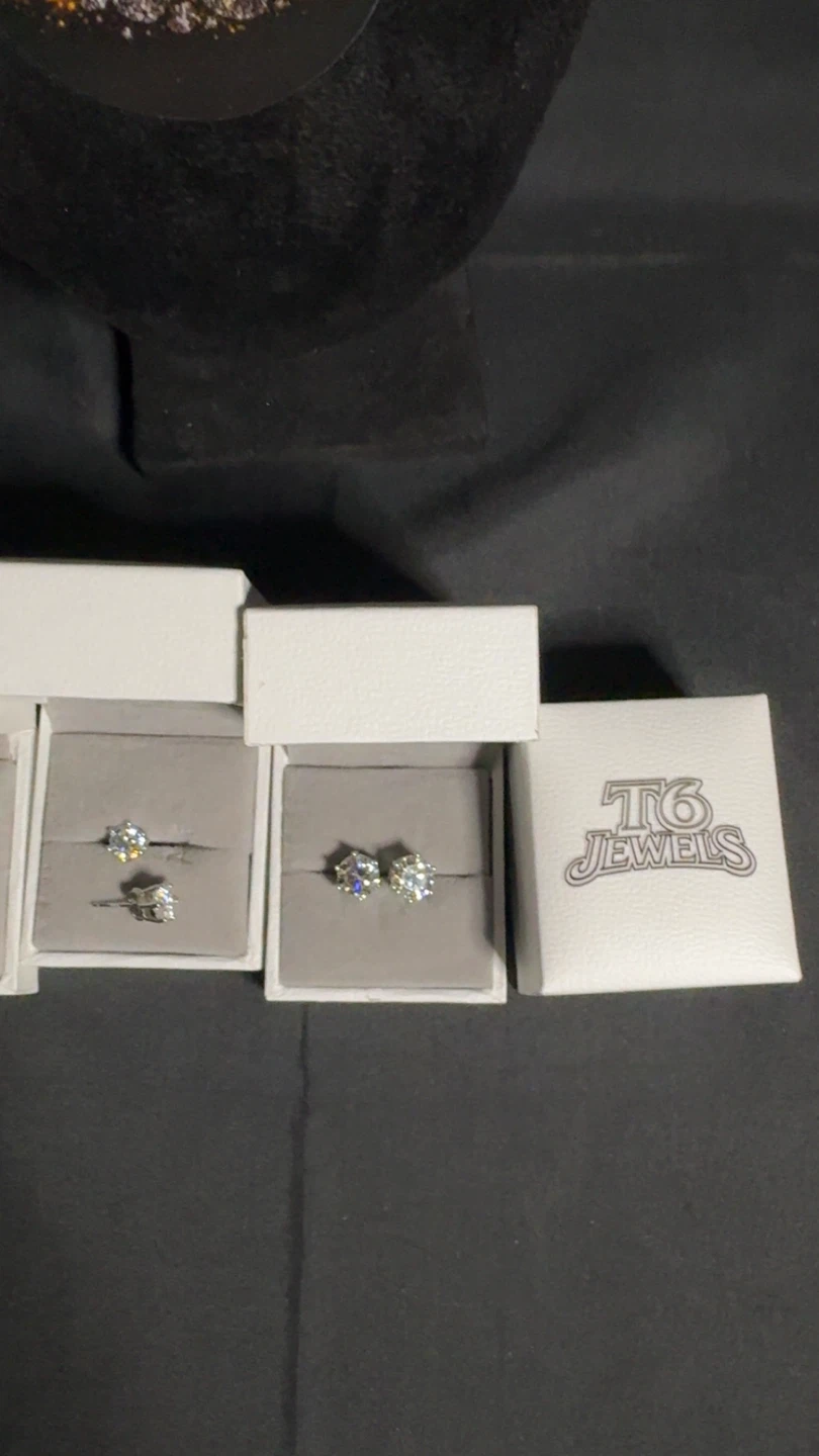 VVS Moissanite Studs 925 Silver Diamond Tester 0.3-2CT - photo 5