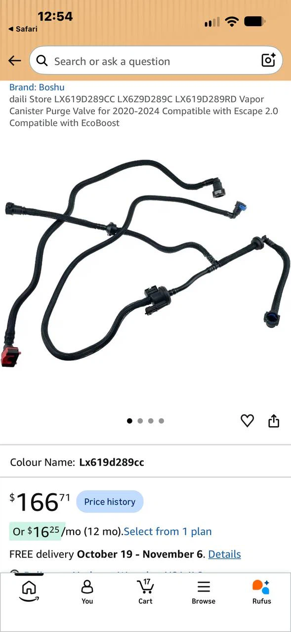 H992 — Boshu Ford Escape 2.0L EcoBoost Vapor Canister P